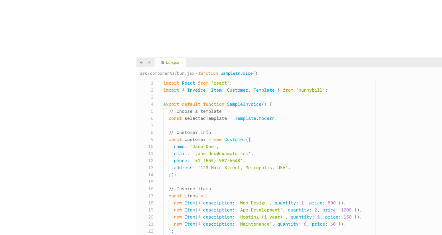 Invoice generator preview